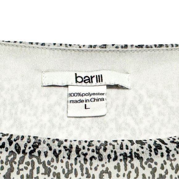 Bar III Black & White Speckled Print Dress w/ Geometric Cutouts – Size Large - Picture 6 of 7